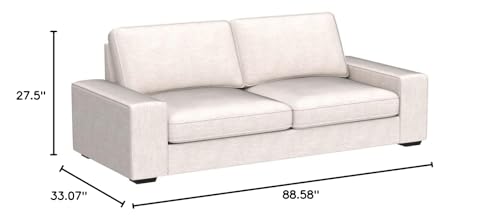 LEISLAND 88.58" Modern Sofas Couches for Living Room, Chenille Sofas & couches with Square Armrest, Removable Low-Back Sofa Cushion and Detachable Sofa Cover/Easy to Install(Beige)