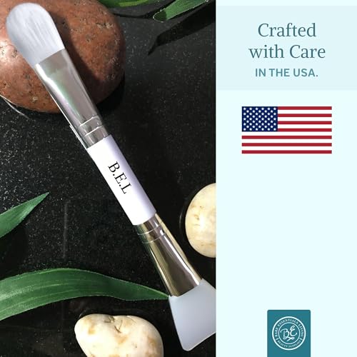 Bare Essentials Living Clay Face Mask Brush (3 Pack, Bamboo) Dual Soft Silicone Face Mask Applicator Brush Tool, Great Facial Essentials, Moisturizer Applicator & Skincare Brush for Facials
