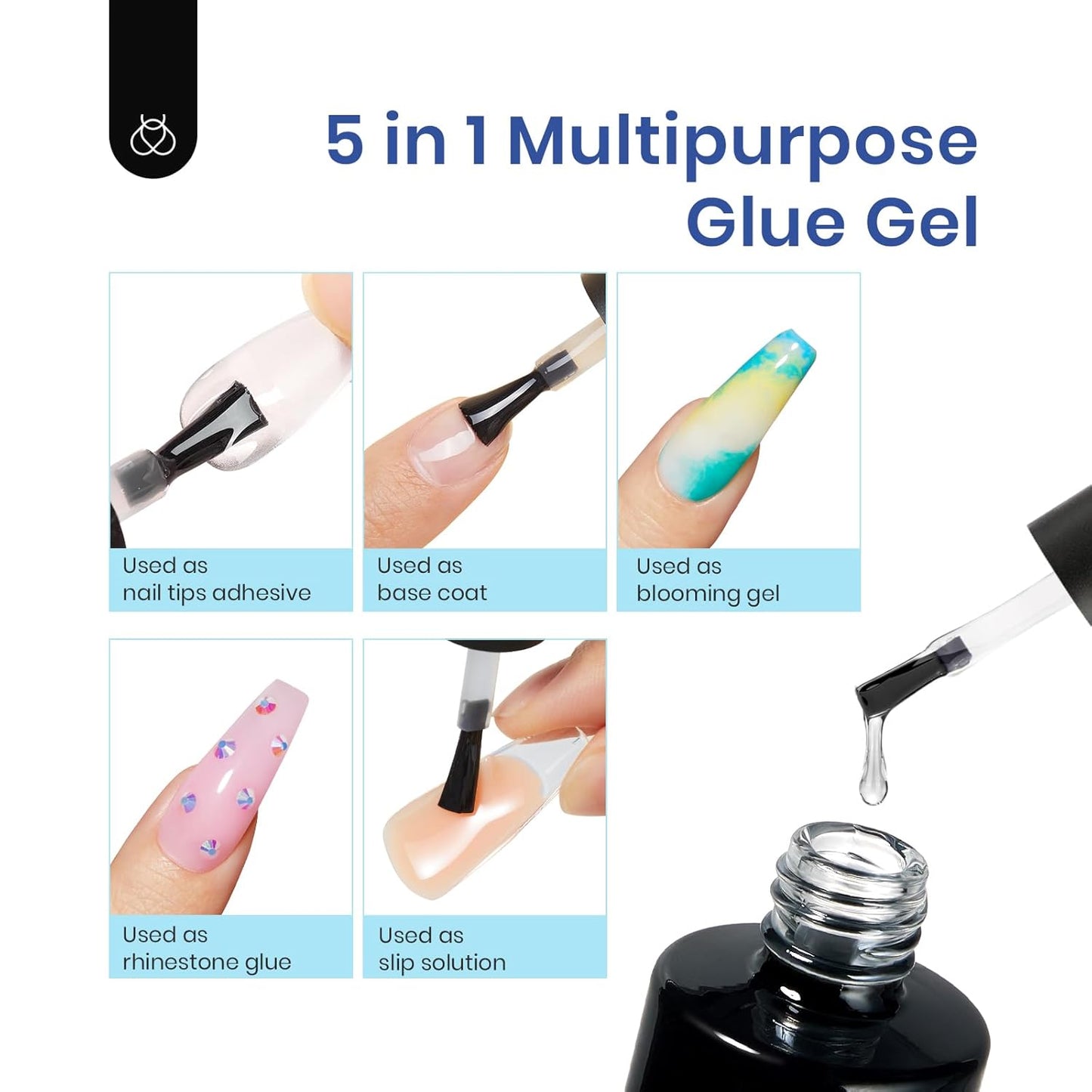 Beetles Gel Nail Kit Easy Nail Extension Set With Etch X Nail Tips 504Pcs Half Matte Medium Coffin Shaped Tips 5 in 1 Nail Glue Base Gel and Innovative Led Lamp Diy Art at Home Nail Kit