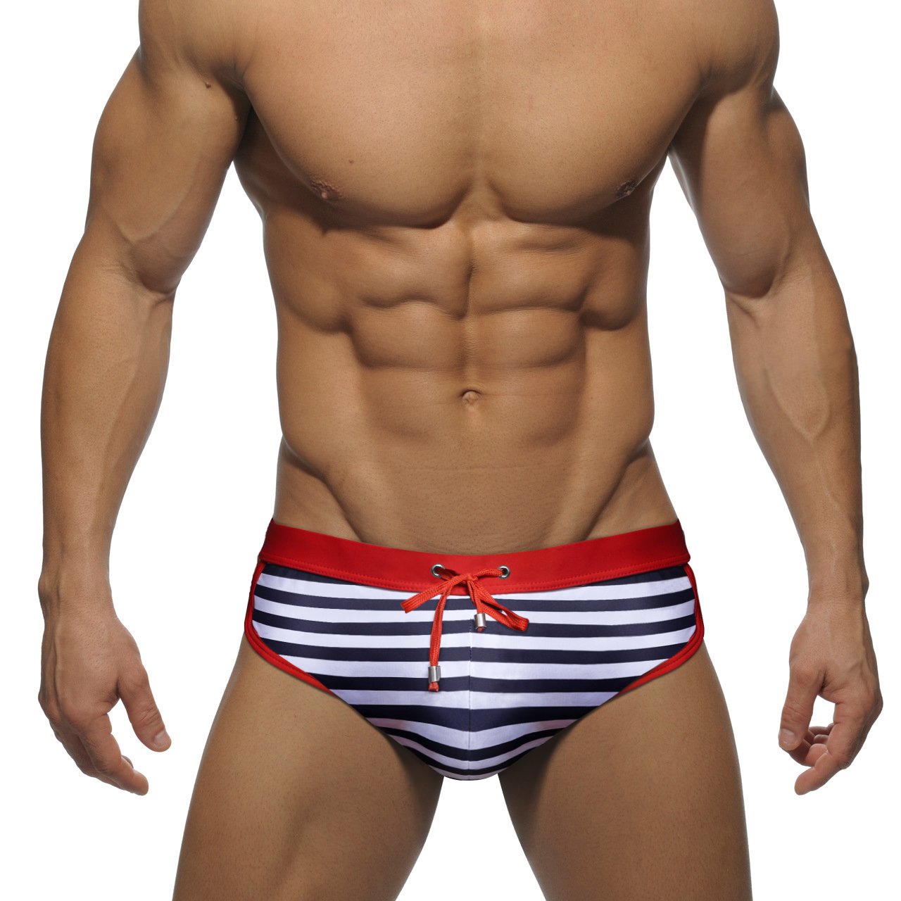 TULIPTREND Mens Sexy Bikini Swimwear Soft, Red/White/Blue, X-Large