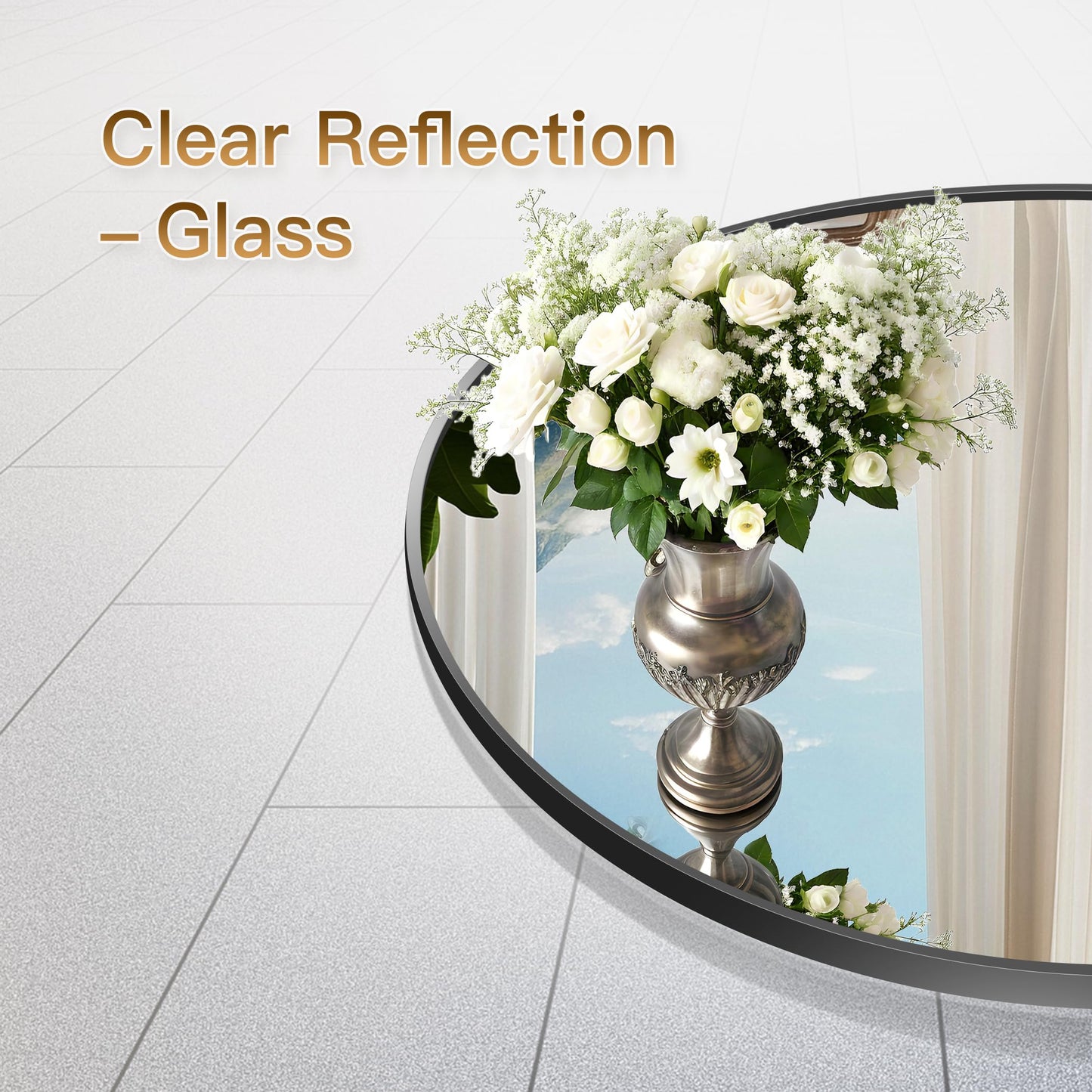 Koonmi 36" Black Circle Mirror Wall Mounted Round Mirror with Metal Frame for Bathroom/Living Room/Vanity/Bedroom