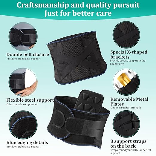 Adjustable Back Brace for Lower Back Pain & Sciatica Relief - Unisex Lumbar Support Belt for Herniated Disc, Posture Correction, Breathable Design for Work, Sports (B73,Small)