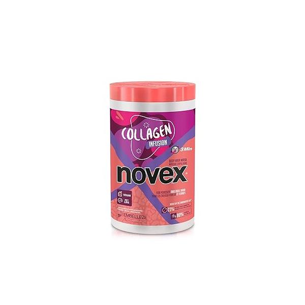 NOVEX Value Size Deep Conditioning Hair Masks infused with Natural Ingredients Collagen Infusion Mask for Stronger Thicker and Shinier (1kg/35oz)