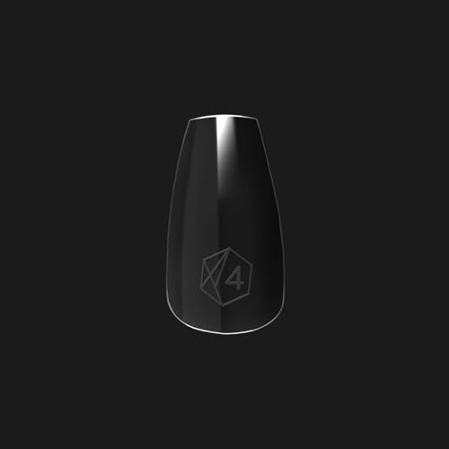 Aprés Nail Gel-X Natural Coffin Short Box of Tips & Extend Gel Bundle | Include 500 Tips & 15ml Extend Gel Gold Bottle | Premium Quality | 10 Sizes 0-9 | No size 00 included