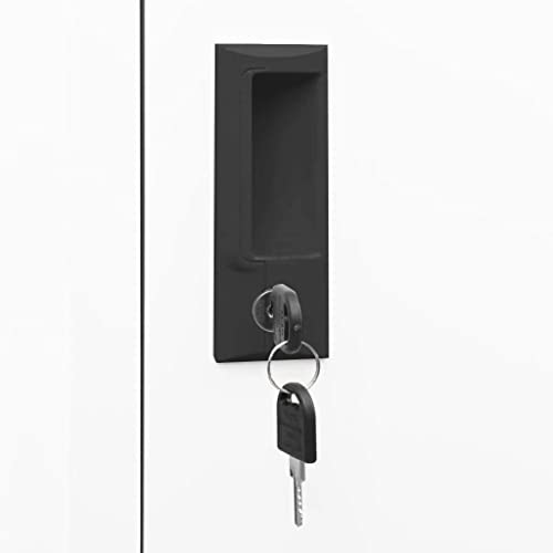 neolun Secure Storage with Steel Locker Cabinet, Convenient Hanger & Shelf, Lockable Door for Clothes or Supplies, White