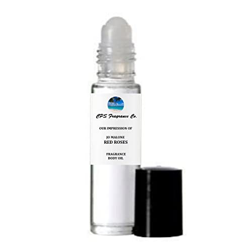 RED ROSES For Women Type Hypoallergenic Pure Perfume Body Oil Roll On 1/3oz (10ml) CPS Fragrance Co. Impression made with Pure essential Oils + Organic Fractionated Coconut Oil
