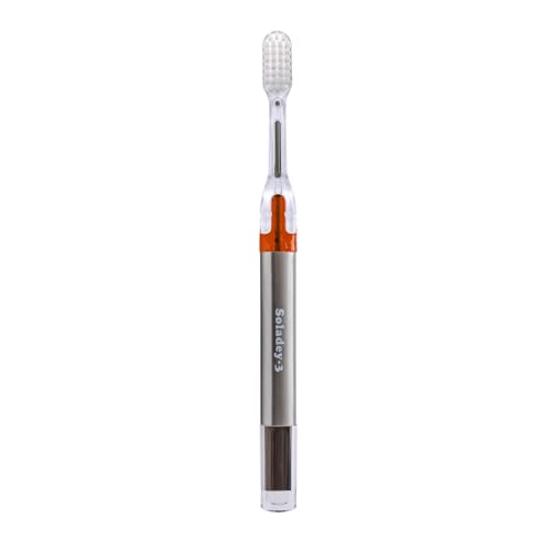 Soladey3 Ionic Toothbrush, Solar Panels and TiO2 Semiconductor, 4 Row Ultra Fine Orange, You can Brush Without Toothpaste