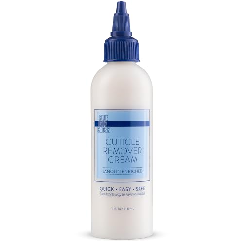 Blue Cross Cuticle Remover Cream for Dry Damaged Cuticles, Moisturizing Cuticle Softener for Nails, Professional Nail Care for Dry Manicures, Brittle Hang Nails, Made in USA, 4oz