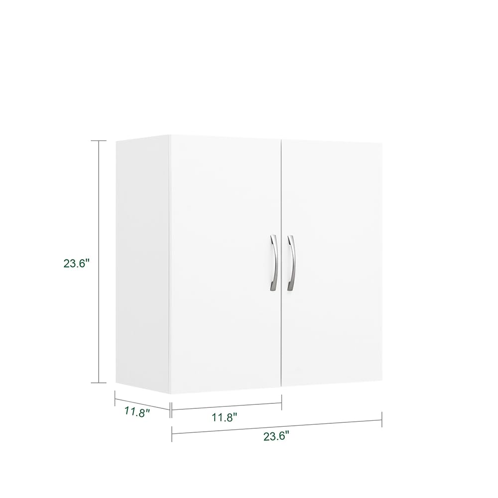SoBuy Wall Cabinet Laundry Room Kitchen, Wall Mounted Storage Cabinet, Medicine Cabinet with Shelf, Bathroom Garage or Hallway, White, BZR200-W