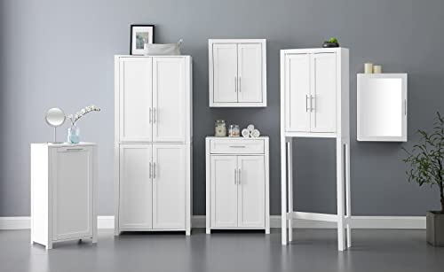 Crosley Furniture Savannah Wall Mounted Bathroom Storage Medicine Cabinet with Shelves, White