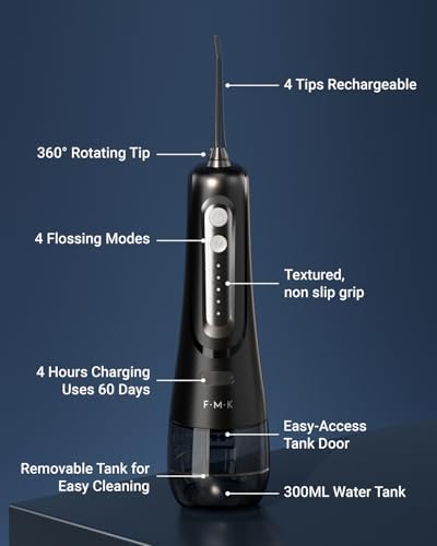 Water Flosser & Electric Toothbrush for Adults Oral Irrigator & Sonic Toothbrush 2-1 Oral Clean Kit (Black)