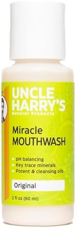 Uncle Harry's Natural Alkalizing Miracle Mouthwash | Adult & Kids Mouthwash for Bad Breath | pH Balanced Oral Care Mouth Wash & Mouth Rinse (2 fl oz)