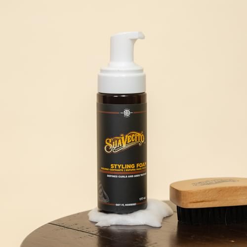 Suavecito Styling Foam Mousse Defining Curls, Adds Shine, Creates Texture for Voluminous Hair - Sulfate Free, Gluten Free, Paraben Free