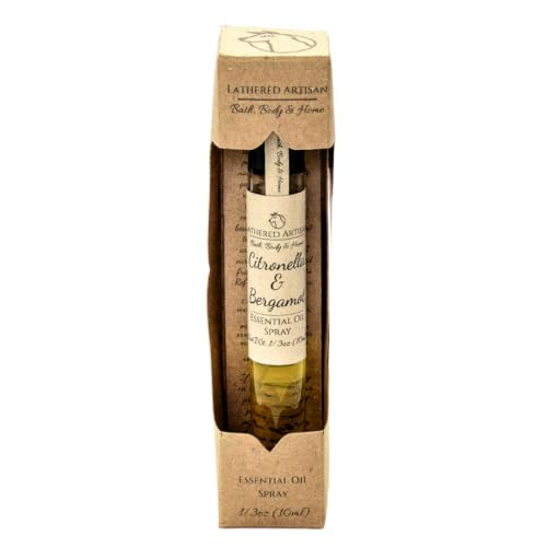 Alcohol Free | Deep Citrus | Citronella & Bergamot | Natural Essential Oil Perfumes and Colognes | Paraben Free, Phthalate Free Oil Perfume (Citronella & Bergamot, Spray Bottle)