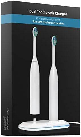 Galvanox Dual Toothbrush Charger for Philips Sonicare Electric Toothbrushes - Replacement for HX6100 Works with Protective Clean 4100, 6100, Kids Models & More (Waterproof Charging Base) 2-in-1