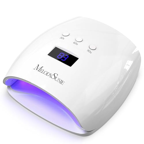Melodysusie UV Nail Lamp, Plus30I UV Light for Gel Nails True 54W Professional Led Nail Dryer with 3 Timer, Smart Sensor, LCD Display, Detachable Tray Fast Curing Nail Art Tools Manicure Accessories