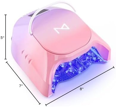 M - GlowPro Professional Hybrid 86W Wireless Rechargeable UV LED Nail Curing Lamp Cordless Nail Dryer for Gel Nails, Manicure, Pedicure (Ombre Purple)