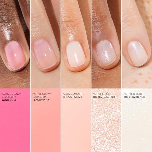 Manucurist Rainbow Active™ Full Range 5-Pack - Nail Care & Polish Set - No Lamp - 5 Treatment Nail Polish : Glow Raspberry, Glow Blueberry, Shine, Smooth, Bright - Beauty Gifts for Women