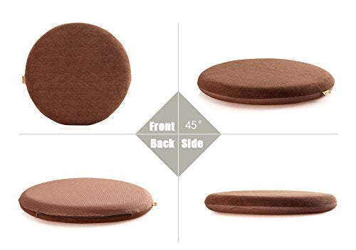 Sigmat Memory Foam Seat Cushion Anti-slip Soft Round Stool Cushion Chair Pad 16 Inch Grey