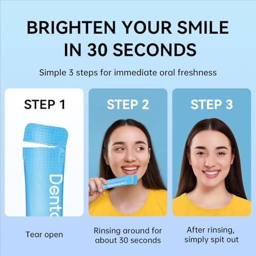 Travel Size Mouthwash – 40 Individual Packets – Dry Mouth Relief Strips with Hyaluronic Acid & Probiotics – Alcohol, Fluoride & Gluten Free – Xylitol Cavity Prevention | Travel Oral Care