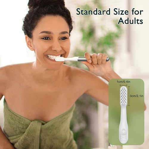 Toothbrush Replacement Heads for Quip, 5 Pack, Standard Adult Brush Head Refill with Built-in Tongue Scraper, Soft Bristles, White
