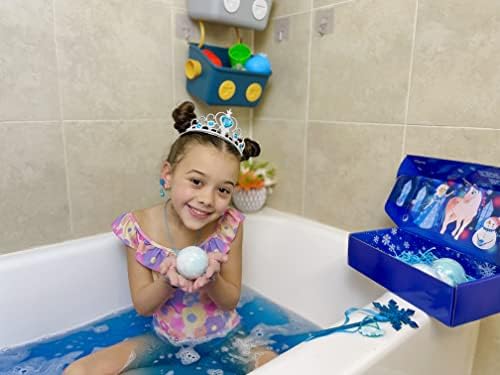 Kids Bath Bombs for Girls with Surprise Toys Inside, 8 Pack Natural Bath Bombs Handmade Spa Bath Fizzies with Jewelry Set Birthday Christmas Gift