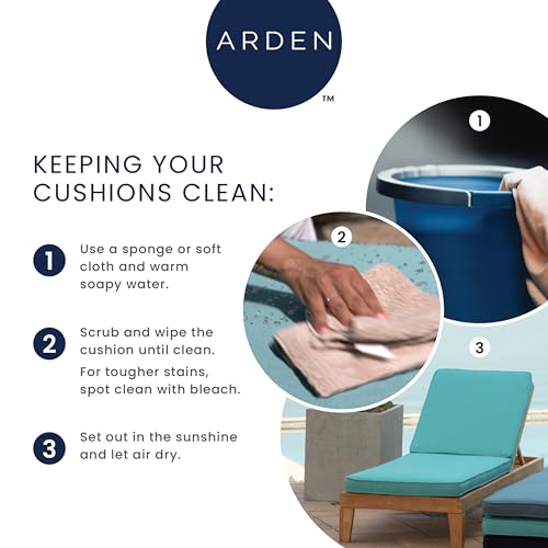 Arden Outdoor Deep Seat Cushion Set, 24 in x 24 in, Weather-Proof, Rain-Proof, Fade Resistant Patio Cushion for Chair, Sofa, and Couch Sapphire Blue Leala