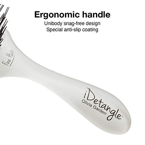 Olivia Garden iDetangle Hair Brush - Dual-Curve Shape, Adjusts Tension by Hair Type