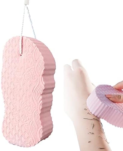 Super Soft Exfoliating Bath Sponge, Exfoliator Dead Skin Remove, 3D Bath Sponge Shower Brush, Sponge Bath Sponge for Adults Children and Pregnant Women (A-Pink)
