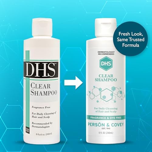 DHS Clear Shampoo - Women’s and Men’s Shampoo for Sensitive Skin/Unscented Cleansing Shampoo Cleans Hair and Treats Dry Scalp/Irritant-free, Paraben-free, Fragrance-free, and Dye-free / 8oz