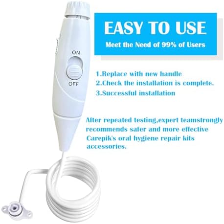 Oral Hygiene Accessories Replacement Hose and Handle Parts Compatible with Waterpik' Water flosser WP-100 WP-300 WP-660 WP-900, Pack of 1 Handle Hose