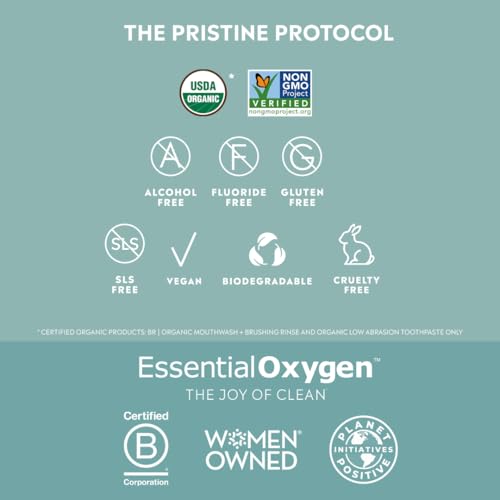 Essential Oxygen Pristine Protocol A 3-Step System (1. Rinse 2. Brush 3. Polish) for Your Best Smile Ever, 3 Count, Combo Pack