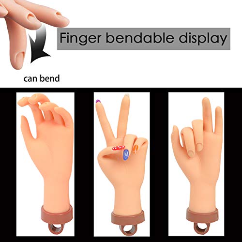 Practice Hand for Acrylic Nails,Mannequin Hands for Nails Practice,Nail Art Hand Nail Training Hand Nail Fake Hand Nail Hand Practice Acrylic Nail Hand 1Pcs Nude Hand