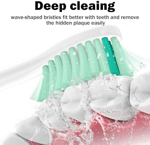 Toothbrush Heads for Philips Sonicare Replacement Brush Heads Medium Soft Dupont Bristles Electric Toothbrush Replacement Heads Fit E-Series Essence Xtreme Elite Advance and CleanCare, 6 Pack