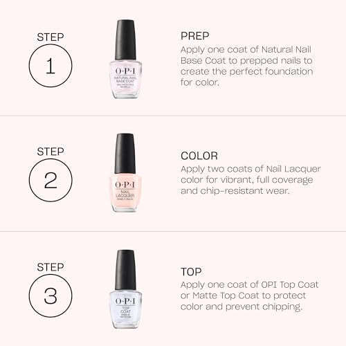 OPI Nail Lacquer Nail Polish | Opaque Light Red Crème Chip Resistant Nail Polish | Vegan, Fast Drying, Streak Free