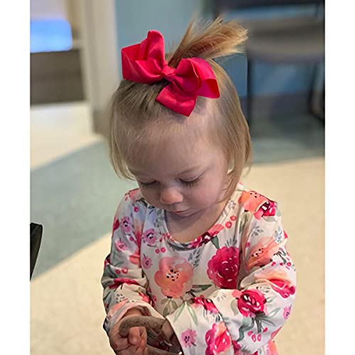 WillingTee 40Pcs 4.5 Inches Boutique Pops Hair Bows Elastic Hair Ties Grosgrain Ribbon Big Cheer Bow Ponytail Holder Elastic Ties for Girls Toddlers Kids Teens 20 Colors in Pairs