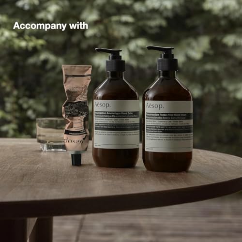 Aesop Resurrection Aromatique Travel Size Hand Balm | Lotion with Sweet Almond and Macadamia Nut to Nourish Dry Hands | 2.4 oz / 75mL