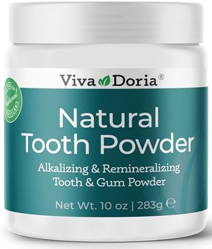 Viva Doria Natural Tooth Powder | Remineralizing Tooth Powder | Natural Teeth Whitening Powder | Toothpaste Power | Breath Freshener | Refreshing Mint Flavor | 10 Oz