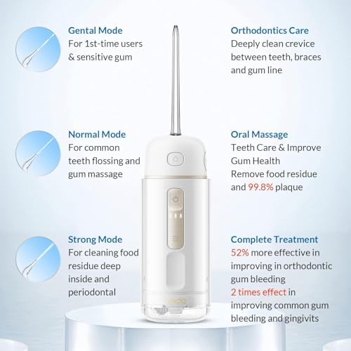 Water Flosser Travel Size - Portable Water Flosser Cordless for Teeth Gums Braces Cleaning, Oral Irrigator with 3 Modes, IPX7, Low Noise for Adult Kids, Mini Travel Essentials, A30 Pro Purple