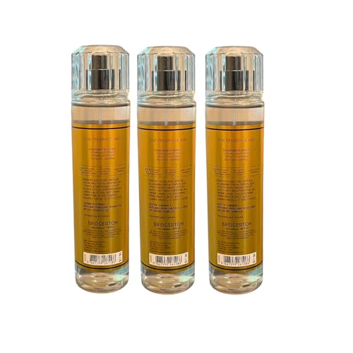 Bath & Body Works BRIDGERTON DIAMOND OF THE SEASON Fine Fragrance Mist Gift Set with a Red Bow for Holiday 8 fl oz - Pack of 3