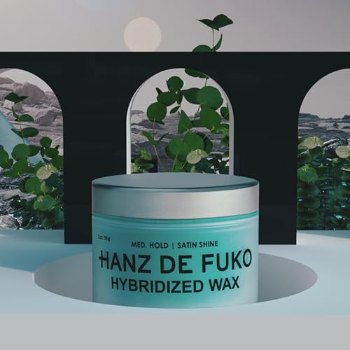 Hanz de Fuko Hybridized Wax – Premium Men’s Hair Styling Wax for a Medium Hold, Satin Shine Finish – Perfect Product for Medium Length Hairstyles, Works for All Hair Types – 2 oz, Travel Size