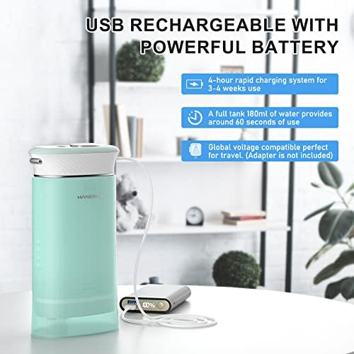 Water Flosser Cordless Oral Irrigator Portable Teeth Cleaner HOC600 IPX7 Waterproof Electric Dental Flossers with DIY Modes 6 Jet Tips for Braces Care Travel and Home Use