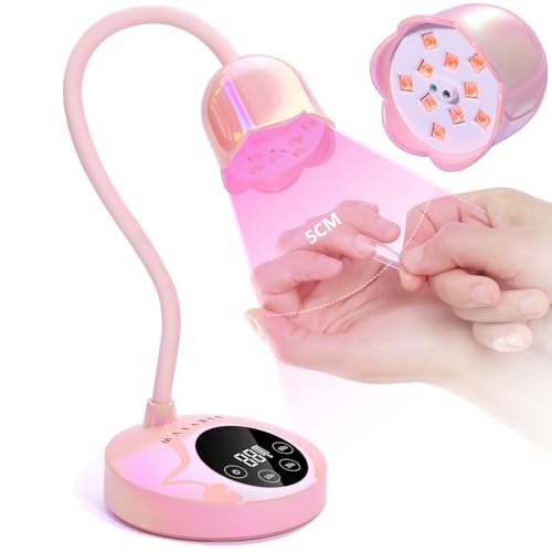 Makartt UV LED Nail Lamp - Mini UV Light for Gel Nails Polish Fast Curing Goosenecks Lamp 30W Rechargeable LED Nail Light Nail Dryer with 4 Timers & Auto Sensor for Salon Home DIY Use