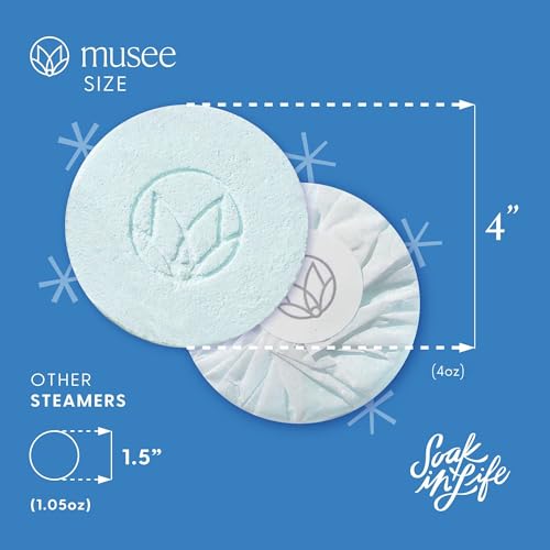 Musee Shower Steamers, Water Lily & Linen, Aromatherapy Gift Set for Women, Handmade in USA, Paraben-Free & Sulfate-Free, Unique Christmas Gifts for Women, 4-Piece Set
