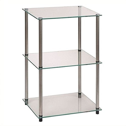 Convenience Concepts Designs2Go Classic Glass Tall 3 Tier End Table