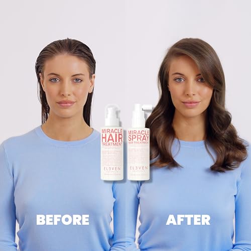 ELEVEN AUSTRALIA Miracle Spray Hair Treatment Leave-In Conditioner for Hydration, Frizz Control, Heat Protection & Strength – Lightweight, Nourishing Formula for All Hair Types - 4.2 Fl Oz