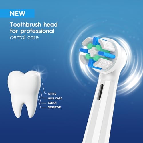 IO Replacement Heads Compatible with Oral B iO 2/3/4/5/6/7/8/9/10 Series Electric Toothbrush, Medium Bristles Brush Heads Compatible with Oral B, Deep Clean and Sensitive Care, 6 Pack White/Black