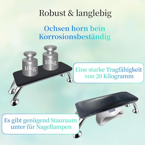 Manicure Hand Rest,Nail Arm Rest for Nail Tech with Nail Table Mat with Manicure Tools for Nail Art,Nail Rest Stand Black