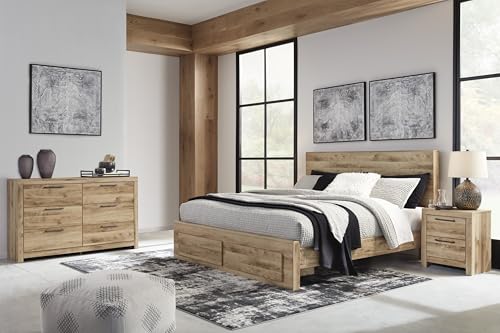 Signature Design by Ashley Hyanna Mid-Century Modern 6 Drawer Dresser, Light Brown & Beige