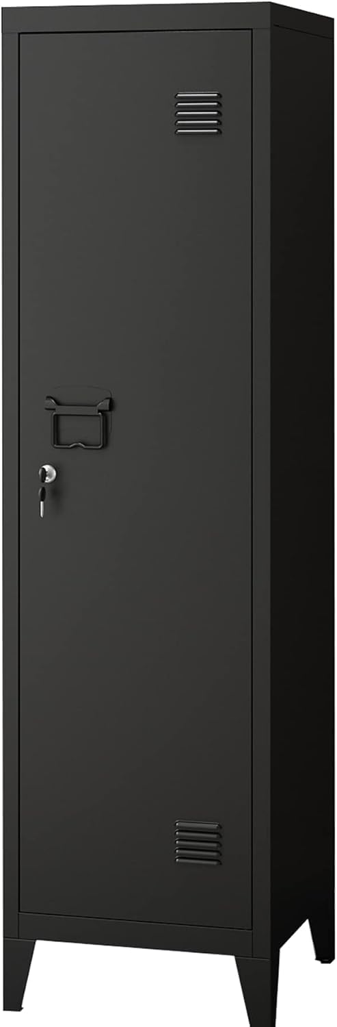 MIOCASA Metal Cabinet Home Office Storage Cabinets with Doors and Shelves Lockable File Cabinet Organizer Coat Lockers for Kids